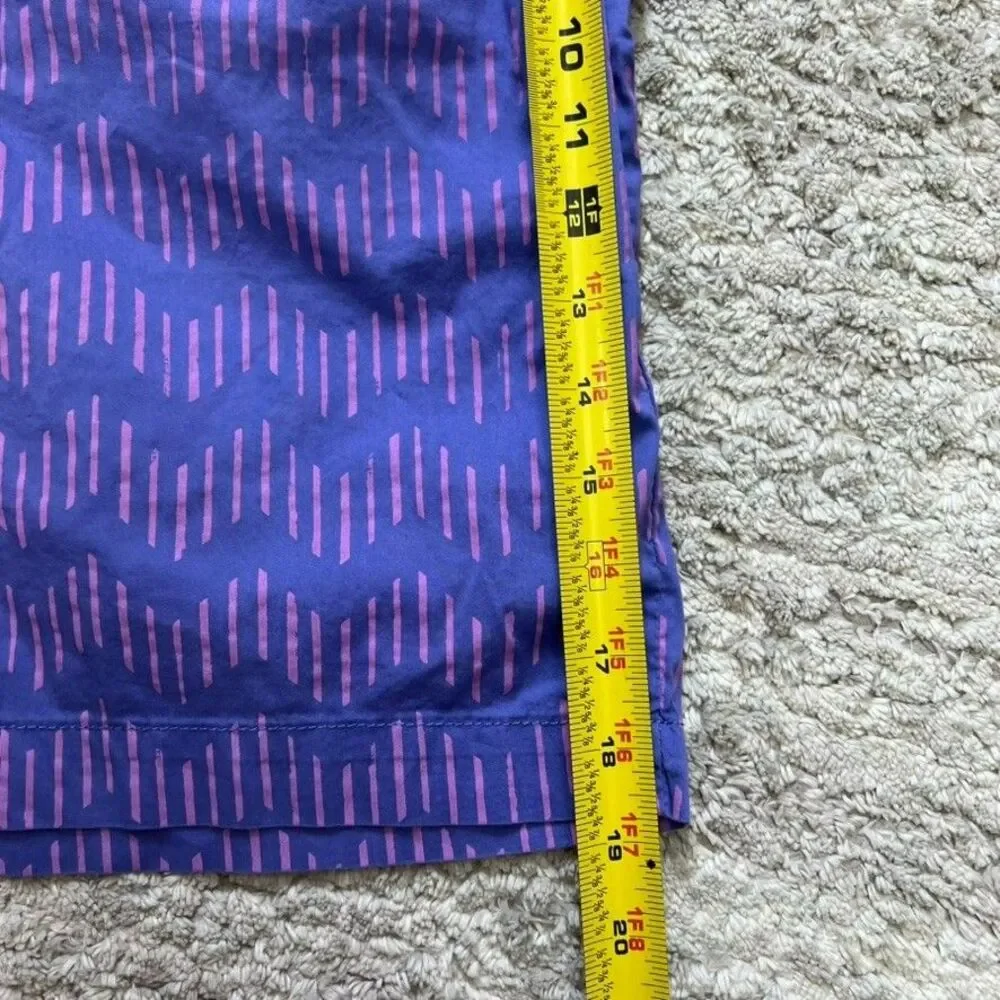 Armani Exchange Elastic Waist Blue Purple Zig-Zag Print Shorts Mens 30